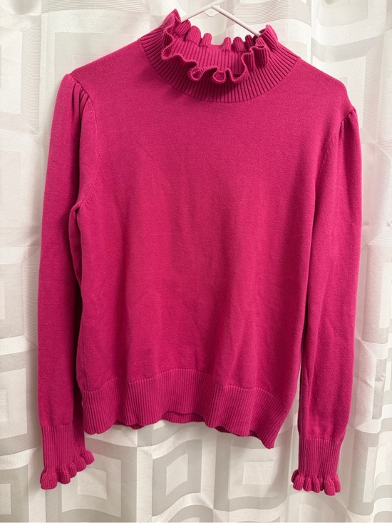 Sweaters - Rose pink ruffle neck sweater size large